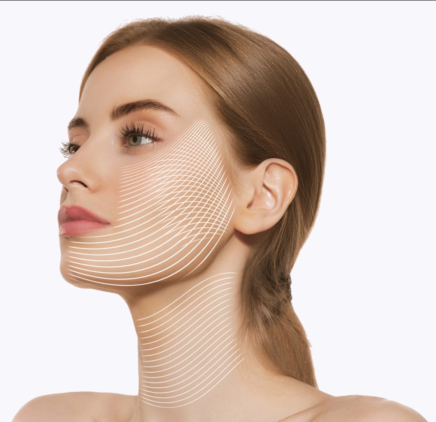 Schéma des directions de relâchement en tuina facial