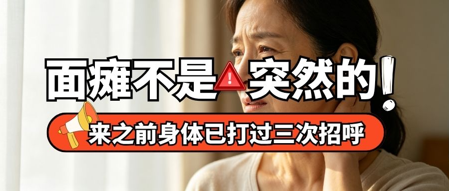 Facial palsy doesn't arrive out of nowhere: before it comes, the body has already knocked three times
